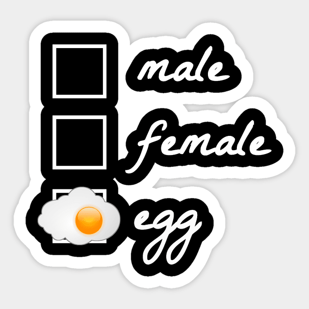 Male, female, egg! The egg became famous in 2019. Politically correct, gender-neutral design. Gift idea for nerds, geeks and reddit readers. Sticker by Qwerdenker Music Merch